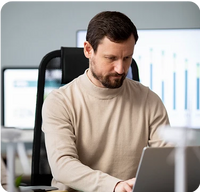 Man working on a laptop